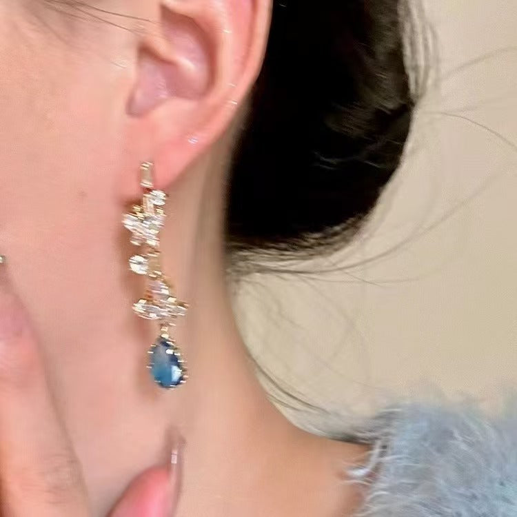 Women's Zircon Butterfly Drop Tassel Fashion Minority Design Exquisite Elegant High-grade Earrings