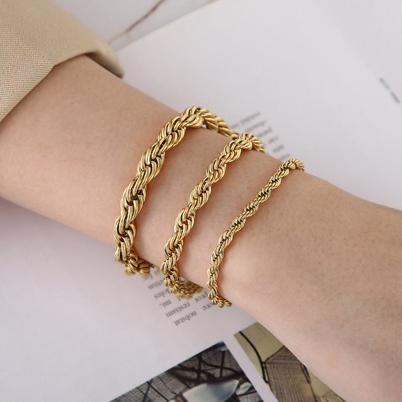 Men's Simple Buckle Hemp Flowers Chain Twisted String Fashion Bracelet