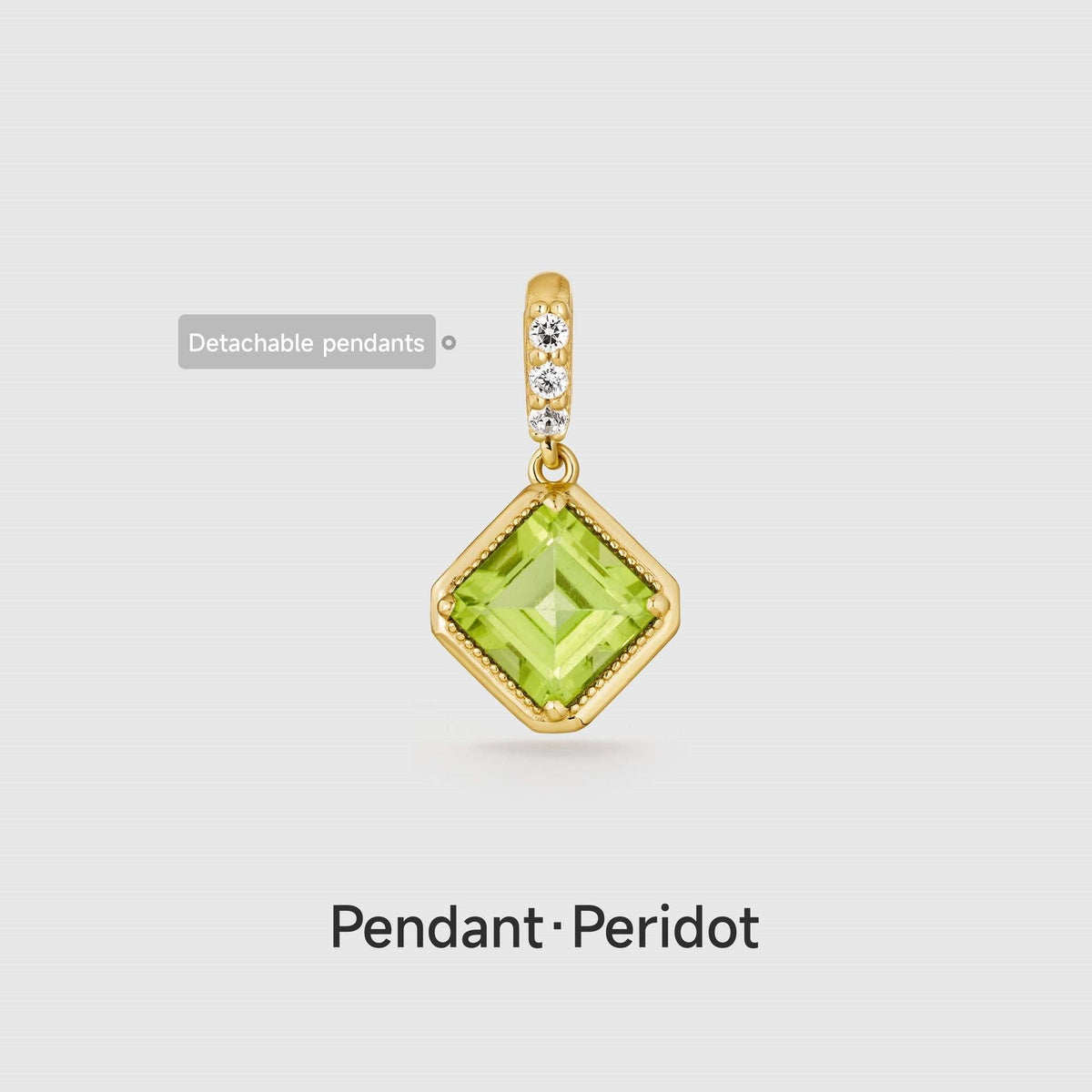 December Style Love Color Series Zircon Gold Pendant