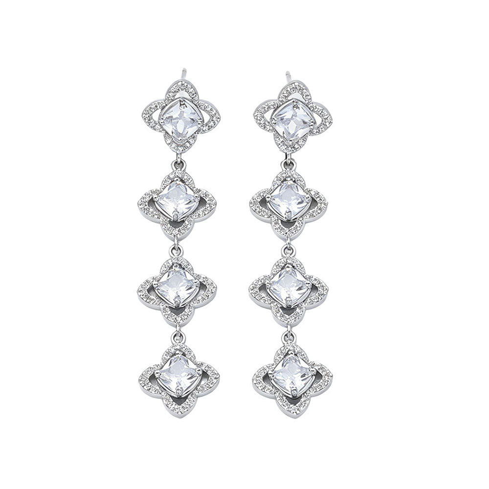Clover Style Light Luxury Simple Diamond High Sense Jewelry Set