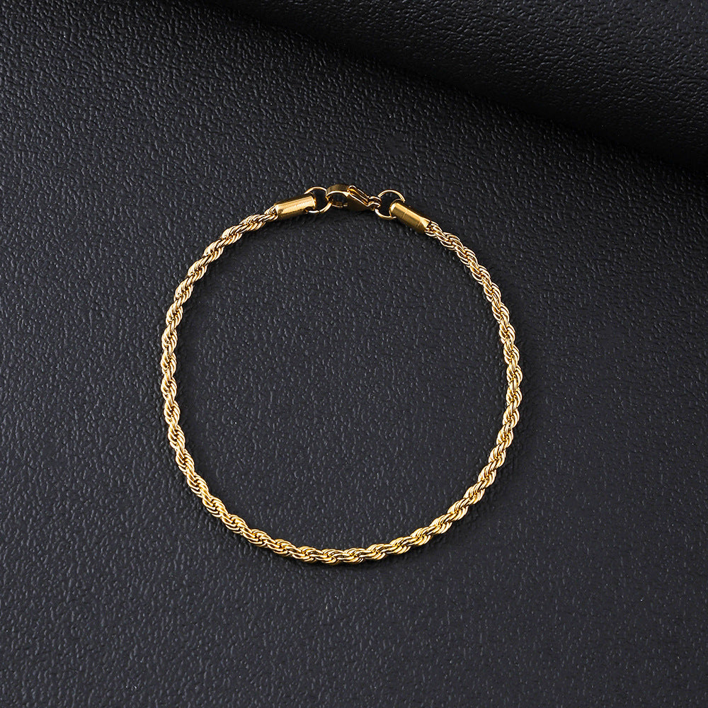 Stainless Steel Chain Cuban Fashion Trendy Cool Handsome Titanium Bracelet