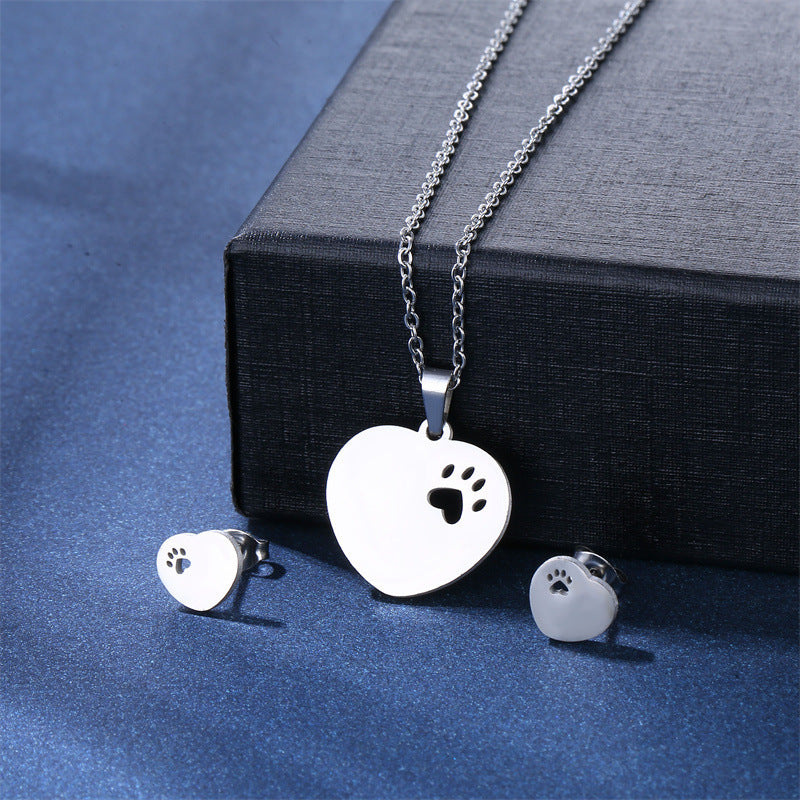 Women's Stainless Steel Suite Fashion Geometry Pattern Animal Love Jewelry Set