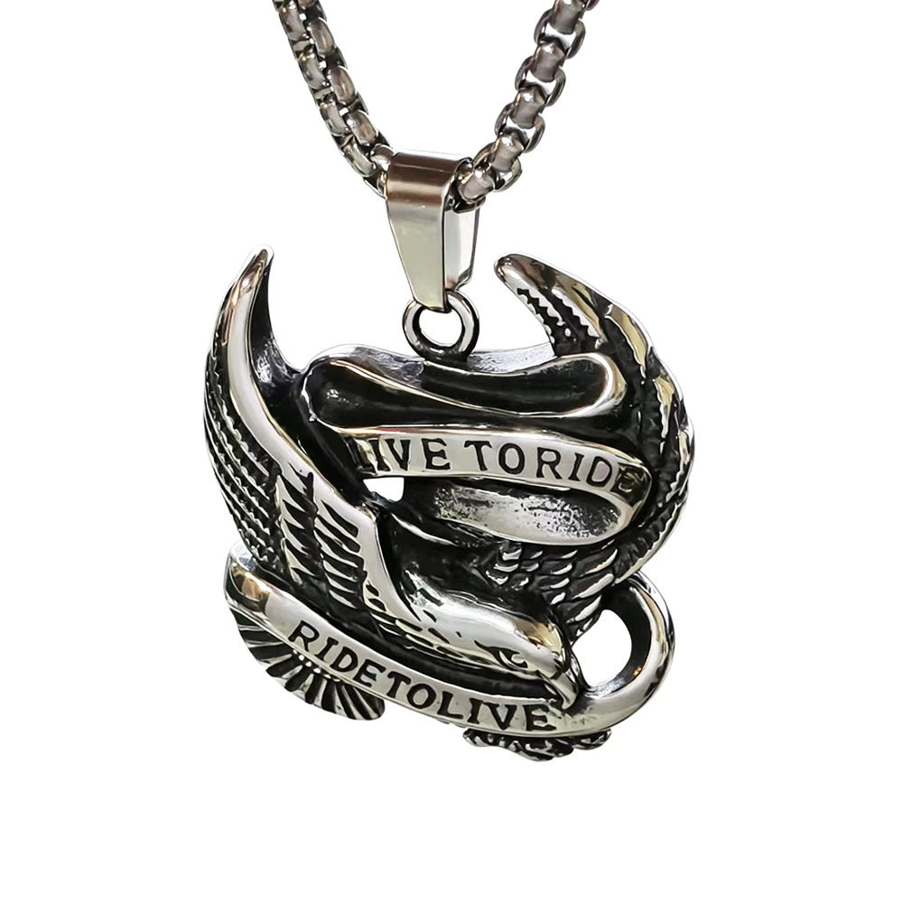 Men's Stainless Steel Wings U-shaped Hip Hop Pendant