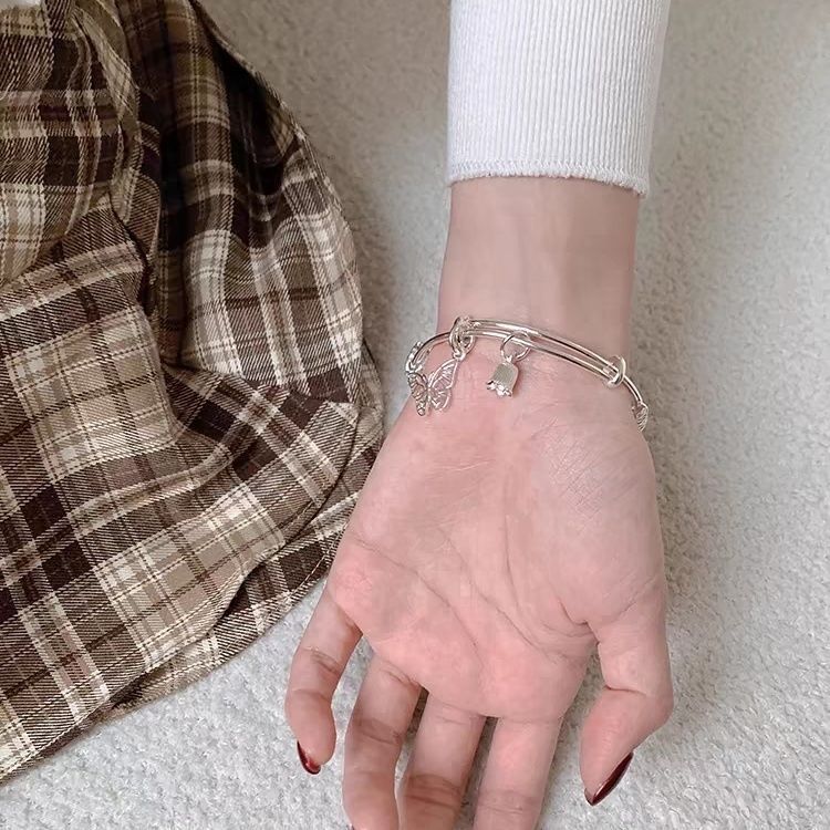 Brocade Solid Push-pull Female Floral Butterfly Bracelets