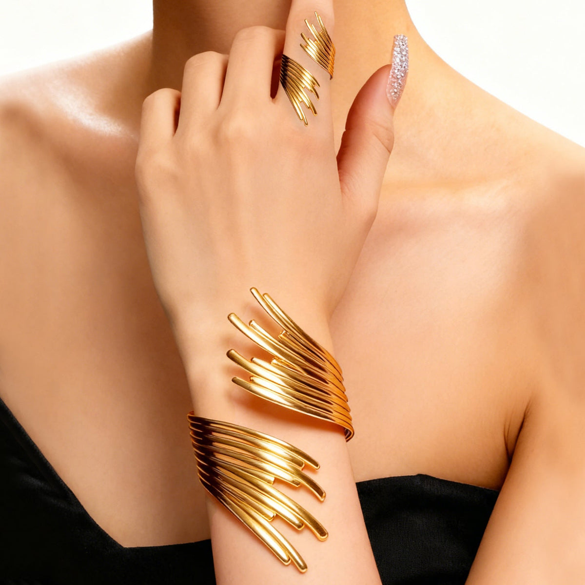 Geometry Hollow Twisted Unique Punk Style Hip Rings