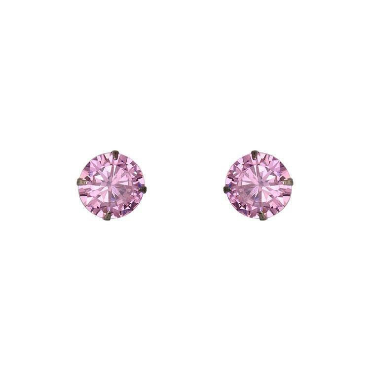 Women's Sier Pink Rhinestone Ear Flashing Classic Style Light Luxury Sleeping Earrings