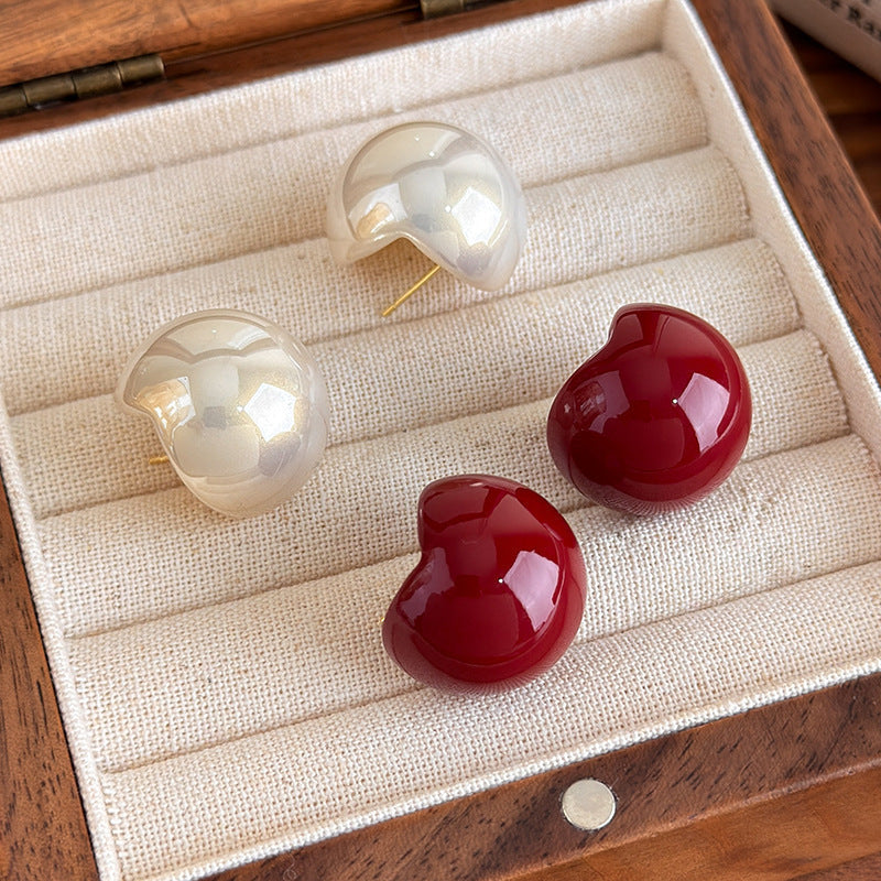 Women's Semicircle Pearl For Bride High Sense Ear Stud Earrings
