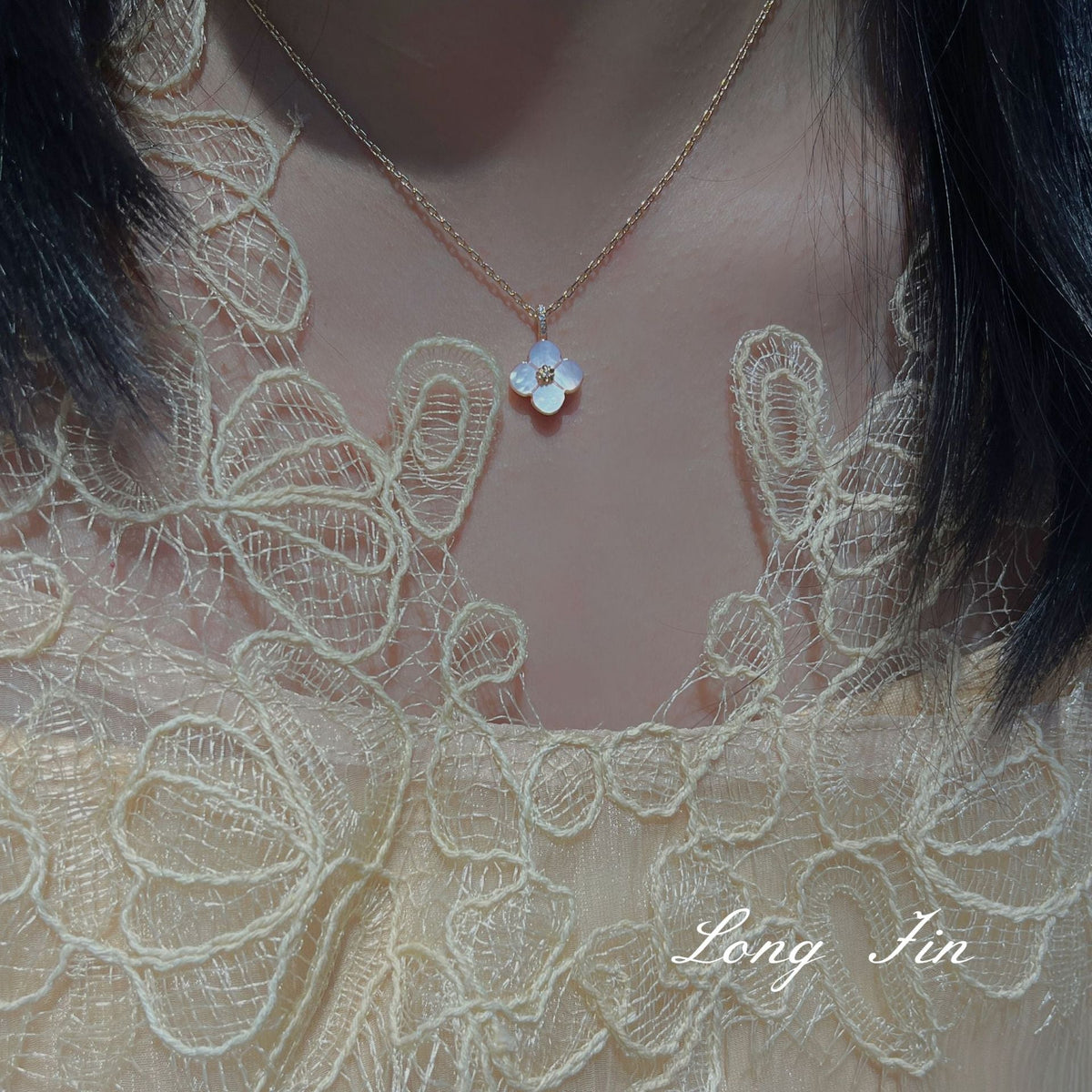 Retro High-grade Light Luxury Cherry Blossom Pink Jewelry Set