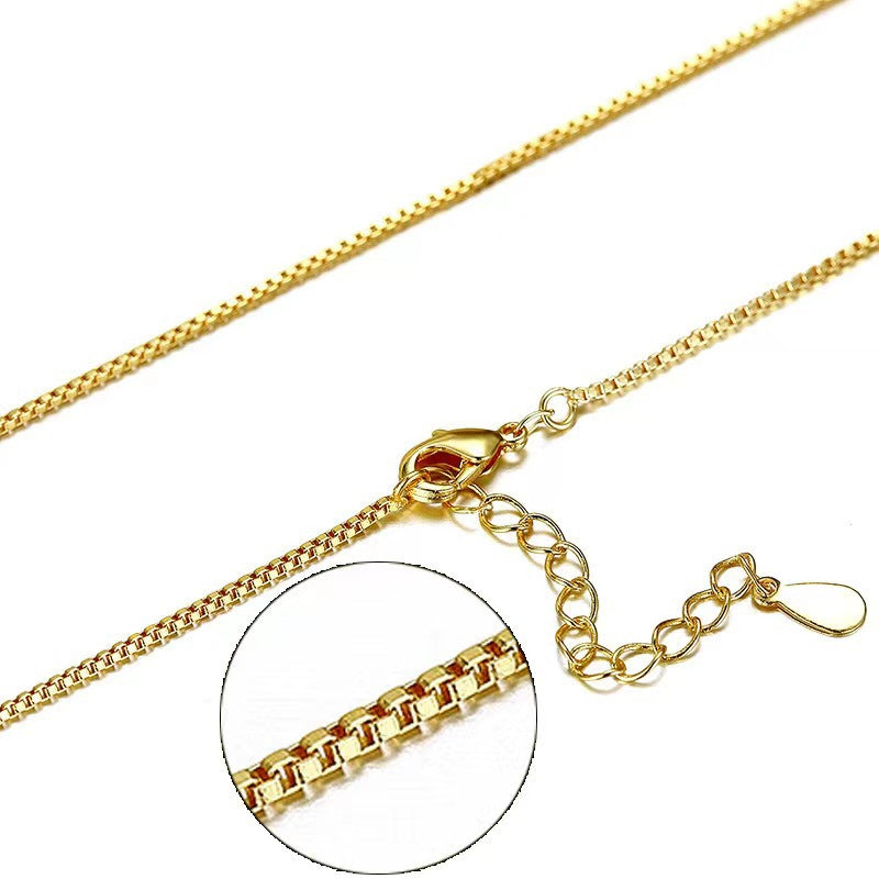 Box Chain Female Gold-plated Plus Extension Necklace
