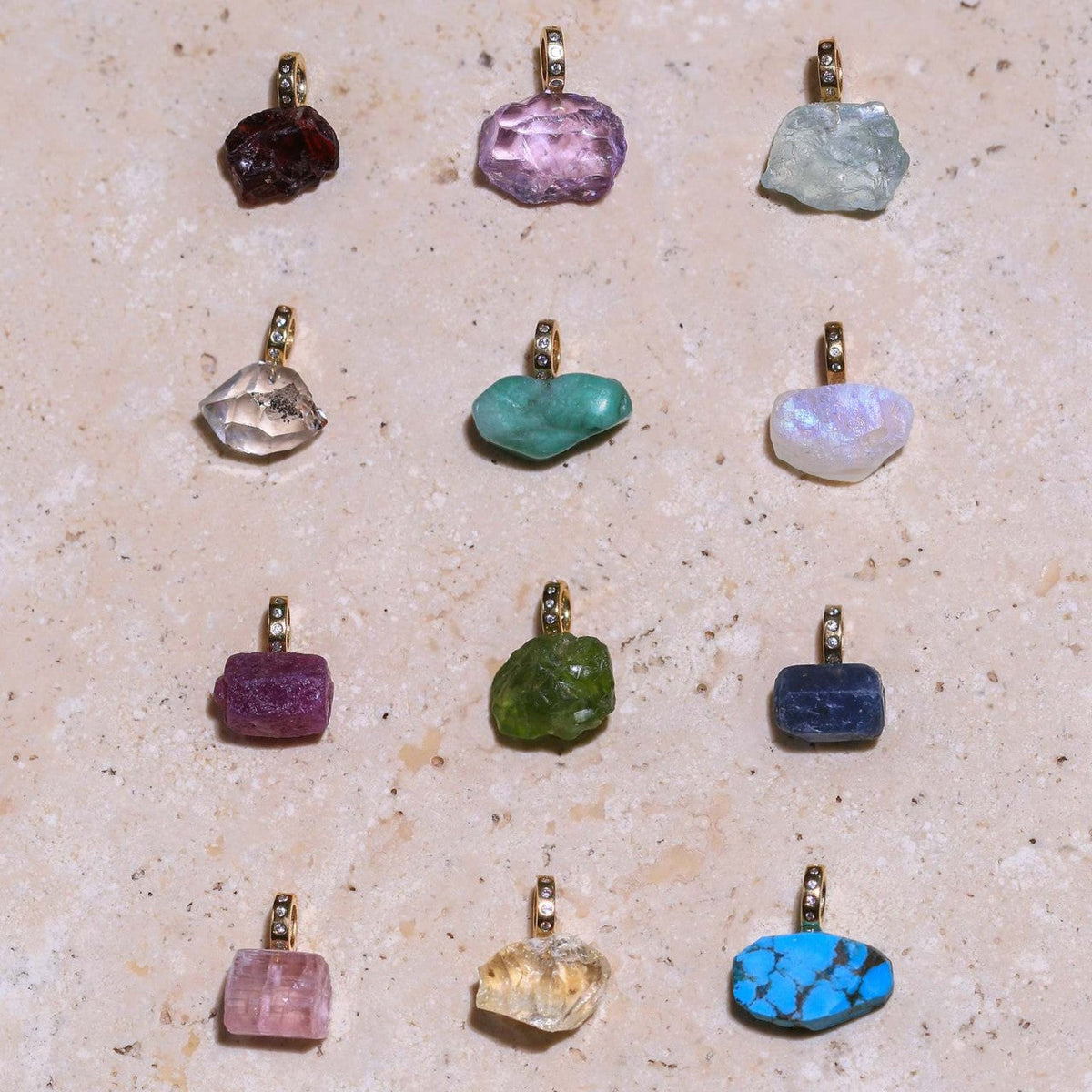 Fashion Natural Stone Geometric Irregular Turquoise Copper Pendant