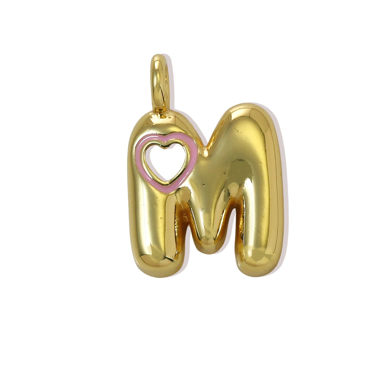 Xi English Letter Gold Simple Heart-shaped Pendant