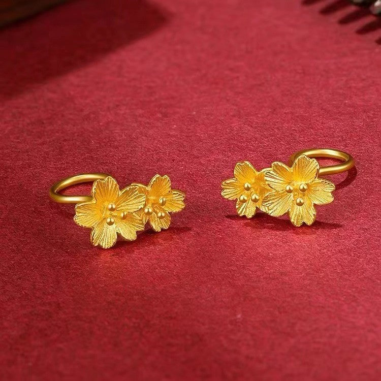 Women's Peach Blossom Three-dimensional Flower Simple Pattern Stud Earrings