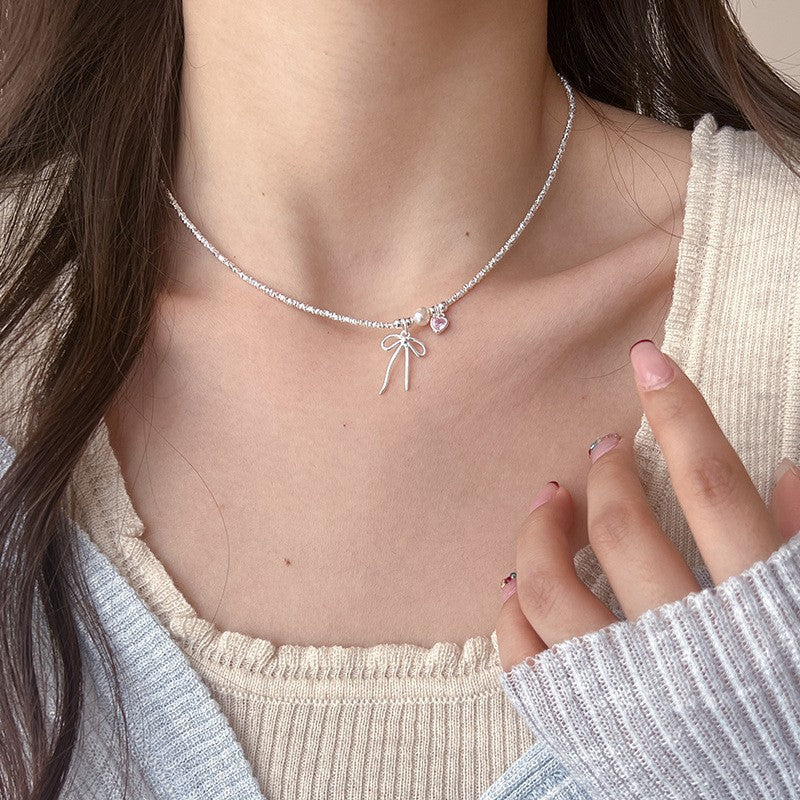 Female Summer Ballet Style Pink Diamond Necklaces