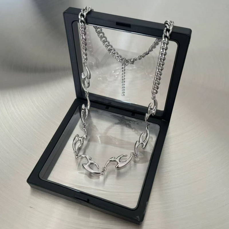 Women's & Men's Texture Hip Hop Design High Sense Clavicle Chain Necklaces
