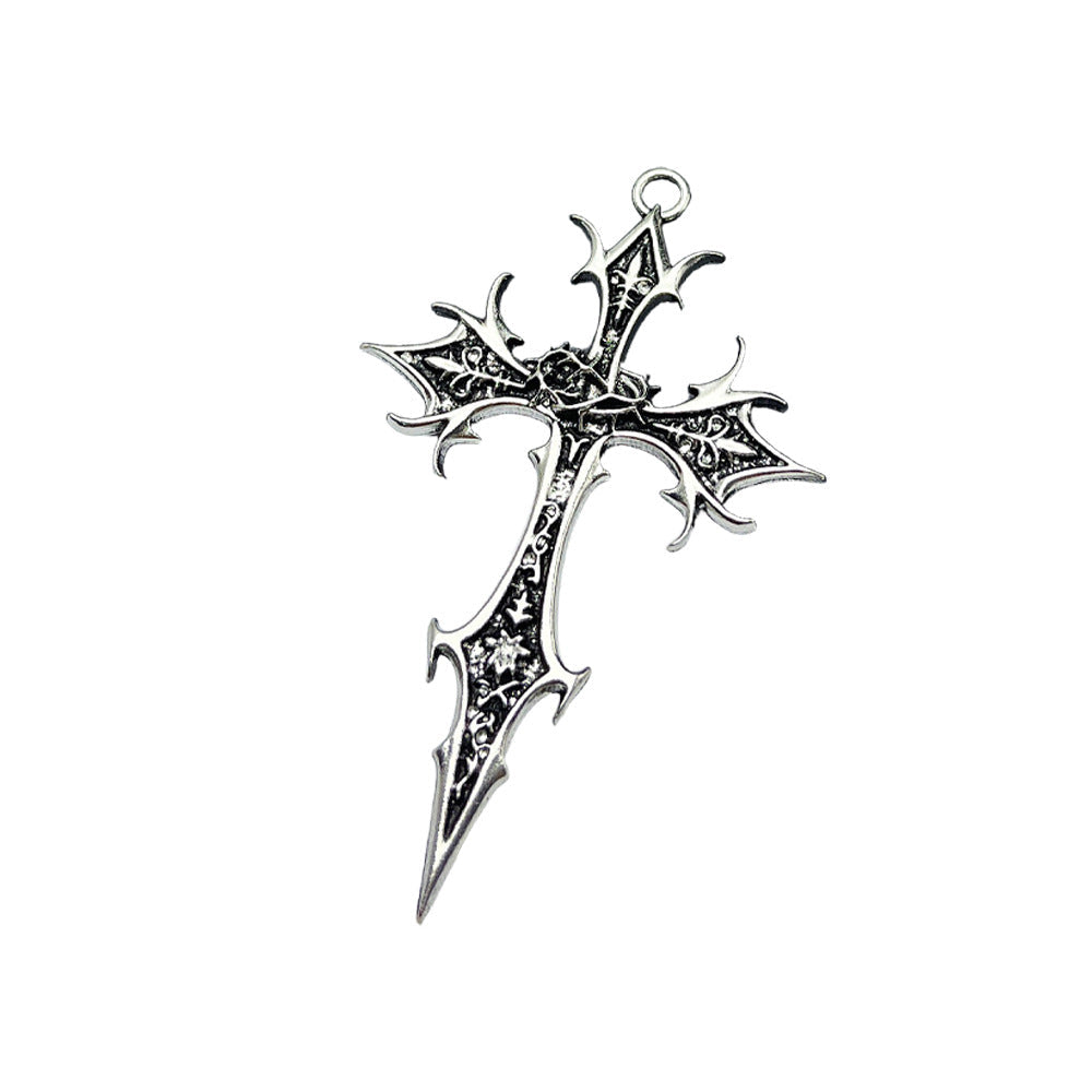 Gothic Cross Ethnic Pattern Alloy Sweater Chain Pendants