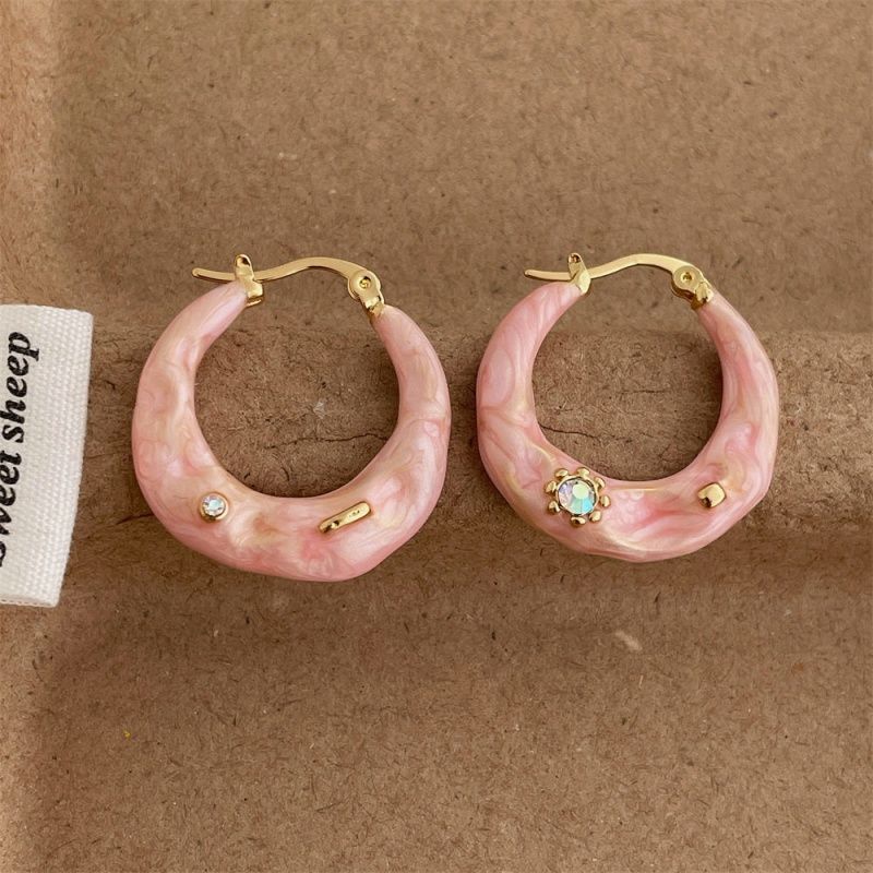Women's Korean Summer Blue Drip Glazed Enamel Minority Stud Earrings