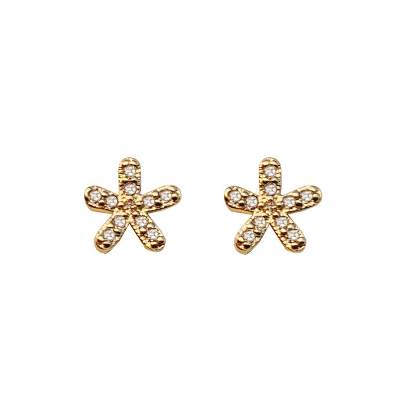 Women's Needle Trendy Small Gold Crowns Personality Simple Stud Earrings
