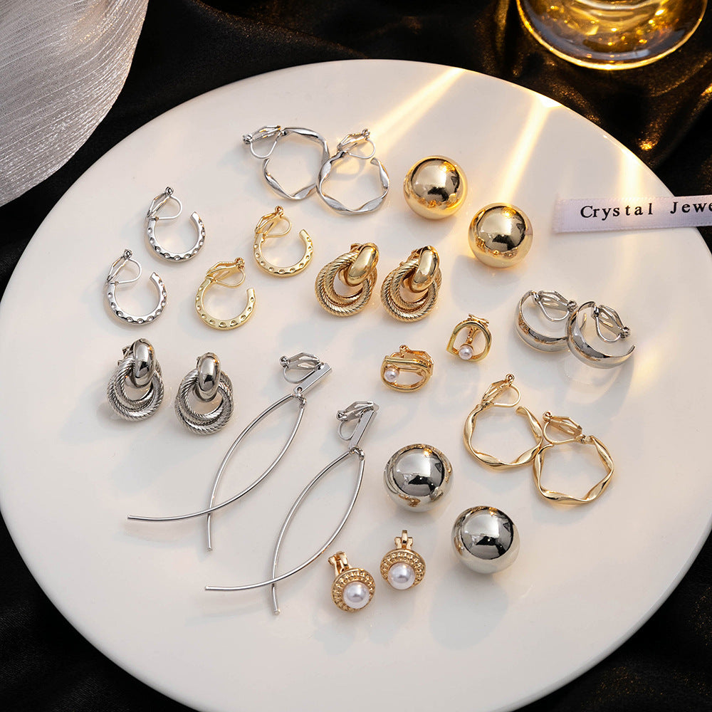 Simple Style Geometric Round Minimalist Irregular Circle Clips Rings