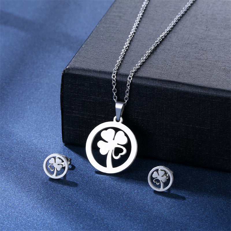 Women's Stainless Steel Suite Fashion Geometry Pattern Animal Love Jewelry Set