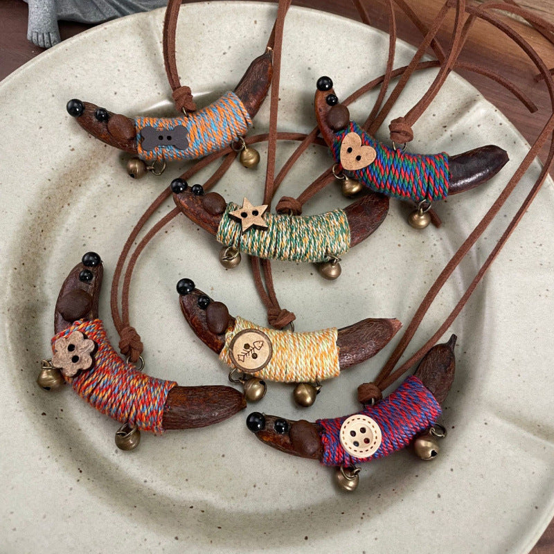 Pea Horn Sausage Dog Sweater Chain Fun Braid Rope Bell Pendants