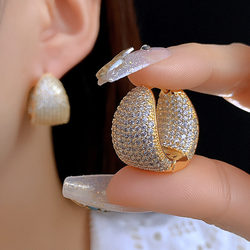 Women's Fashion Micro Inlaid Zircon Ear Clip Style Personality Earrings
