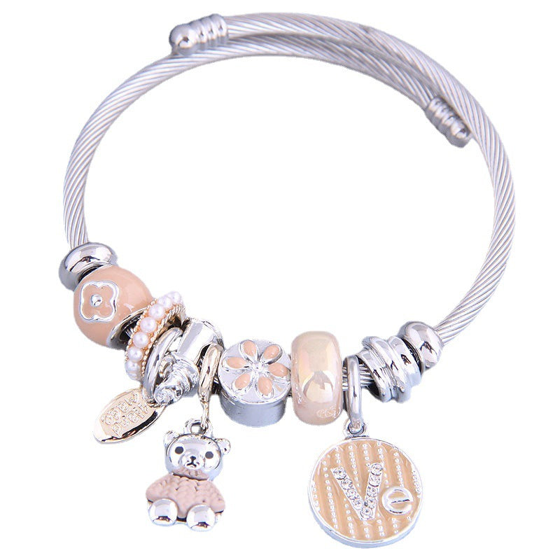 Charming Fashion Metal Cute Bear Temperament Bracelet