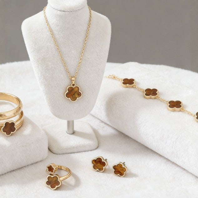 Women's Lucky Four-leaf Clover Five Petal Flower Bracelets