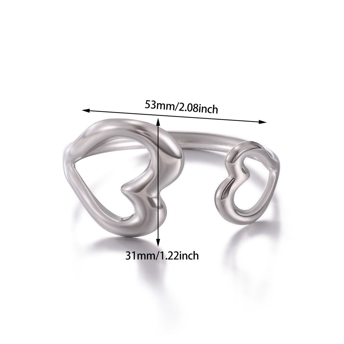 Women's Minimalist Heart Irregular Metal Glossy Surface Bracelet