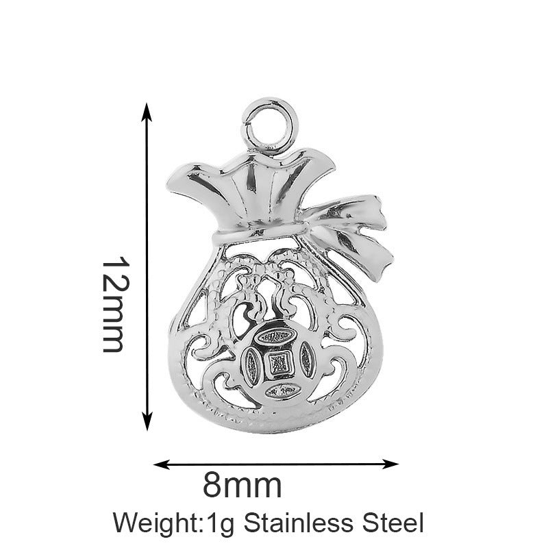 Stainless Steel Inlaid Zircon Clover Lucky Necklaces