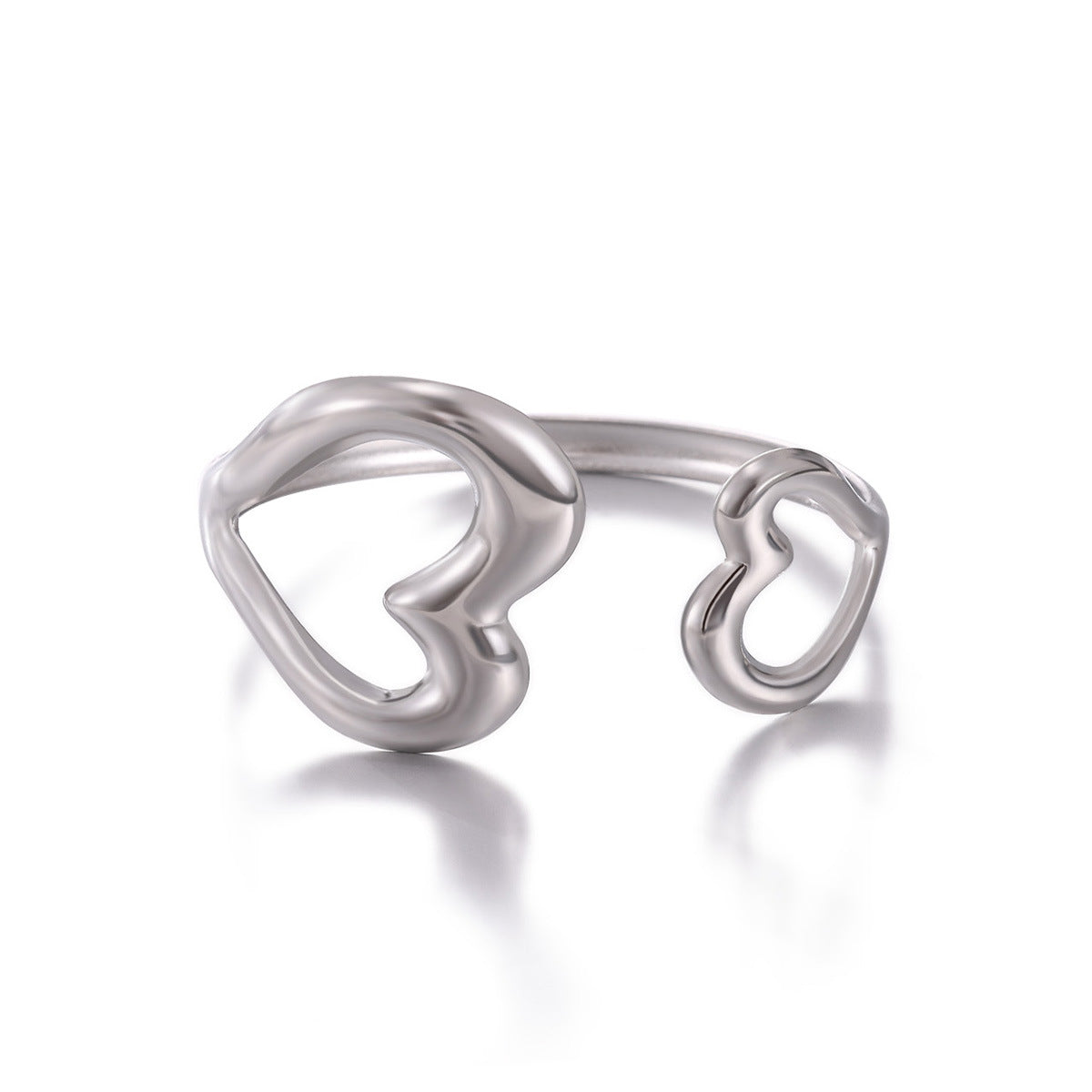 Women's Minimalist Heart Irregular Metal Glossy Surface Bracelet