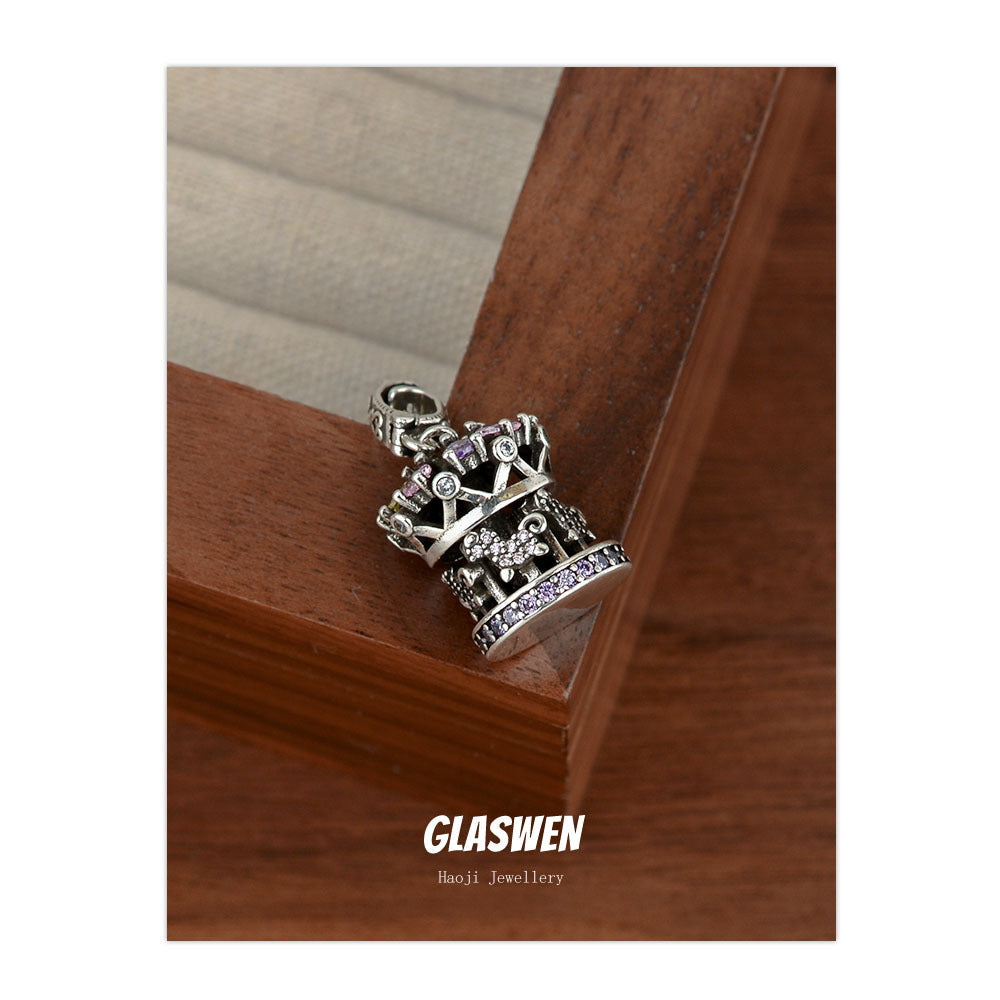 Zircon Carousel Hip Hop Design High Pendants