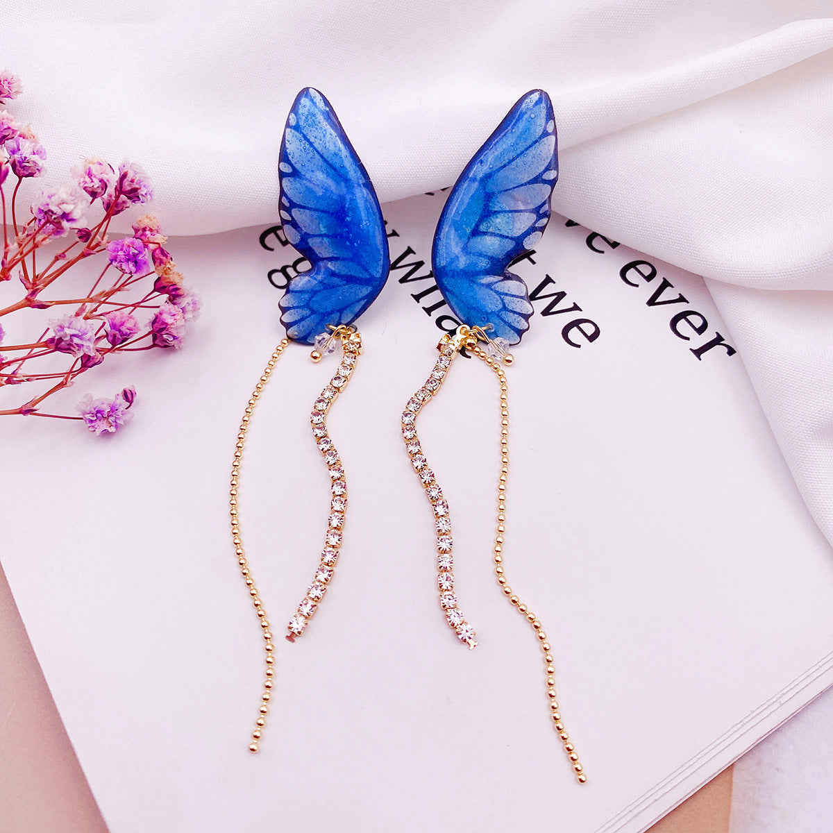 Women's Fashion Three-dimensional Butterfly Personalized Simple Long Rings