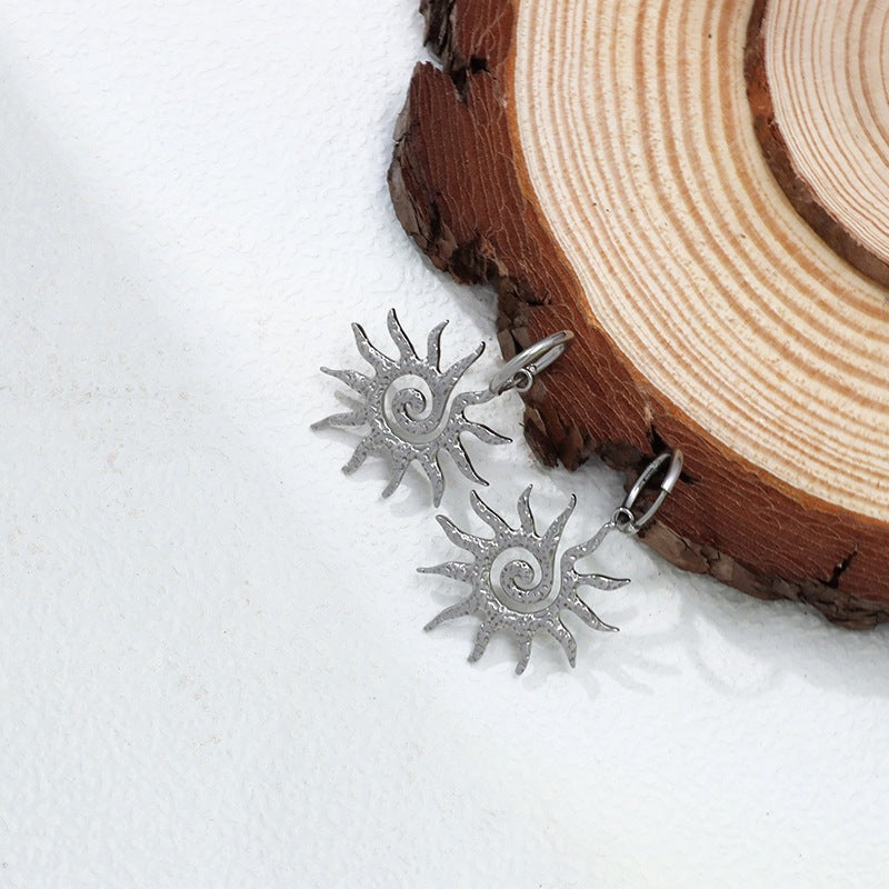 Spiral Sun Female Personality Golden Hollow Fashion Pendants