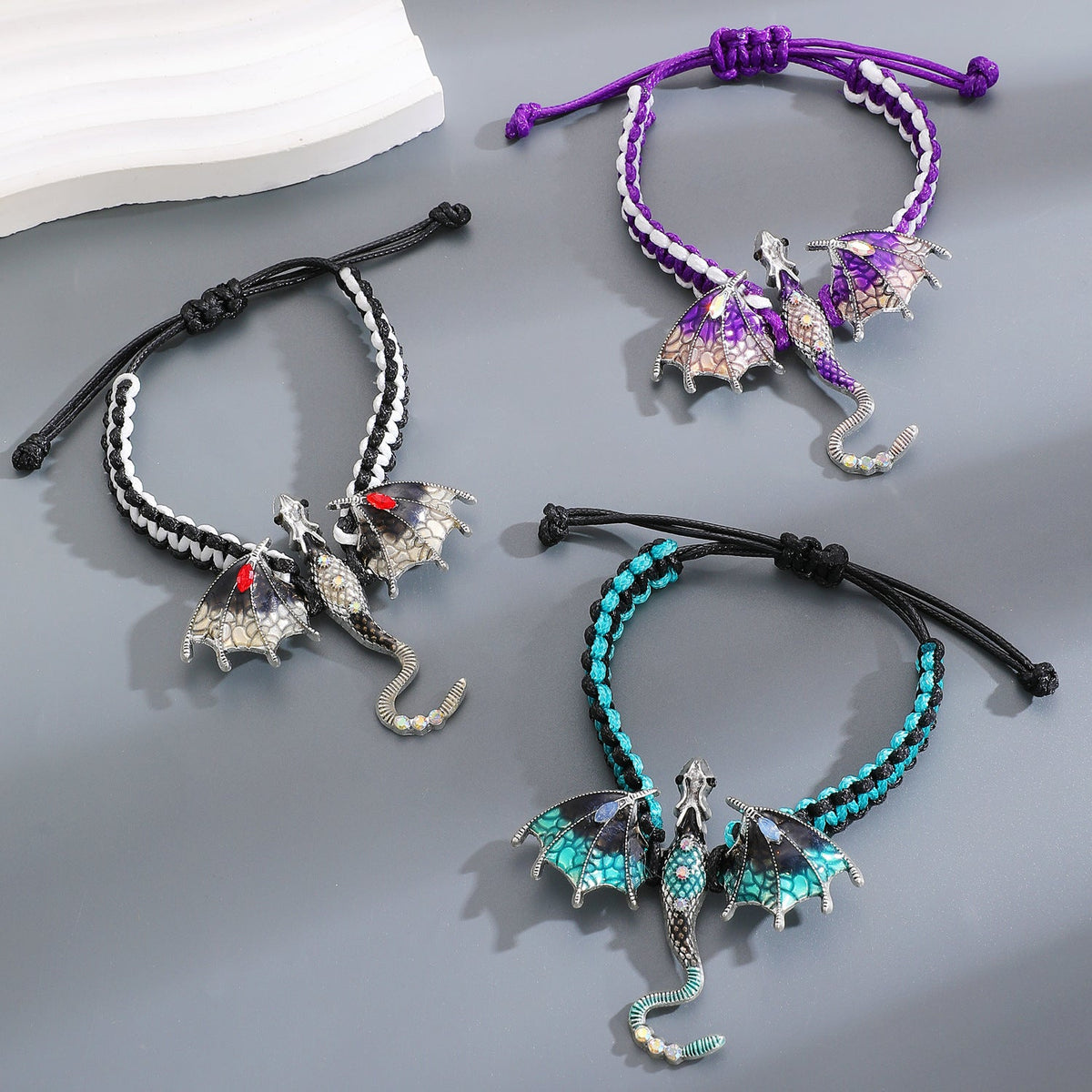 Men's Retro Colorful Oil Dragon Female Exaggerated Personalized Flying Necklaces