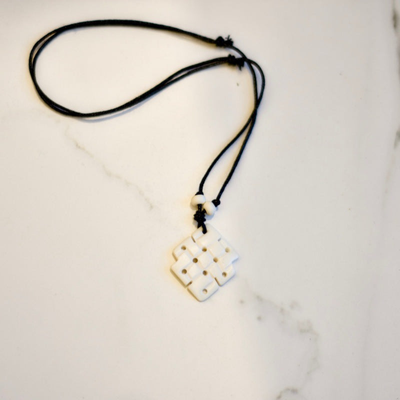 Nepal Yak Bone Hand Carved Six Pendant