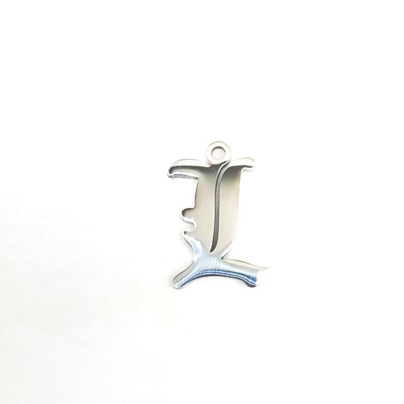 Titanium Steel Retro Alphabet Outer Hole Round Artistic Pendant