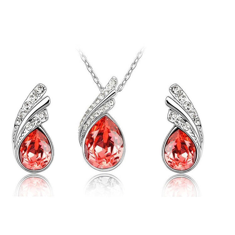 Fashion Trendy Water Drop Crystal Ear Clavicle Rings