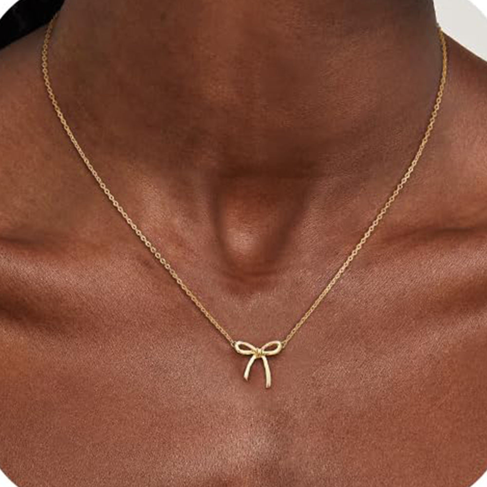 Women's Bow Stylish Simple Personality Gold Clavicle Necklaces