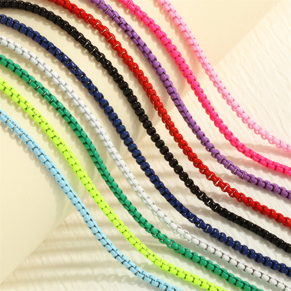 Fashionable Paint Box Chain Summer Bohemian Jewelry Set