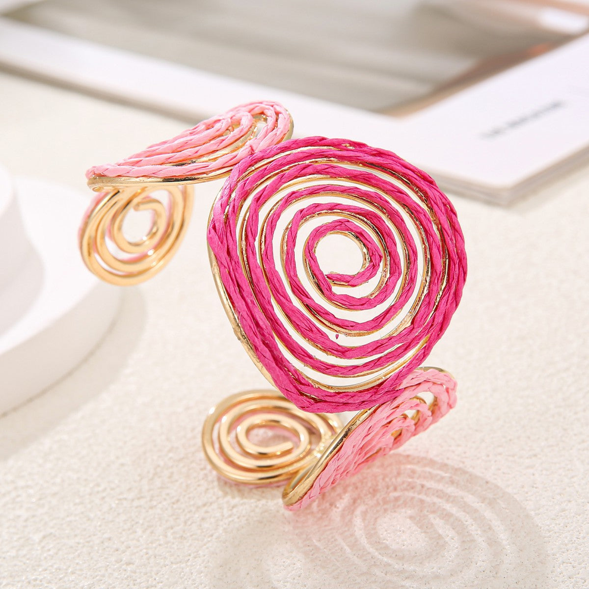 Cross Open Raffia Handmade Mosquito Coil Bracelet