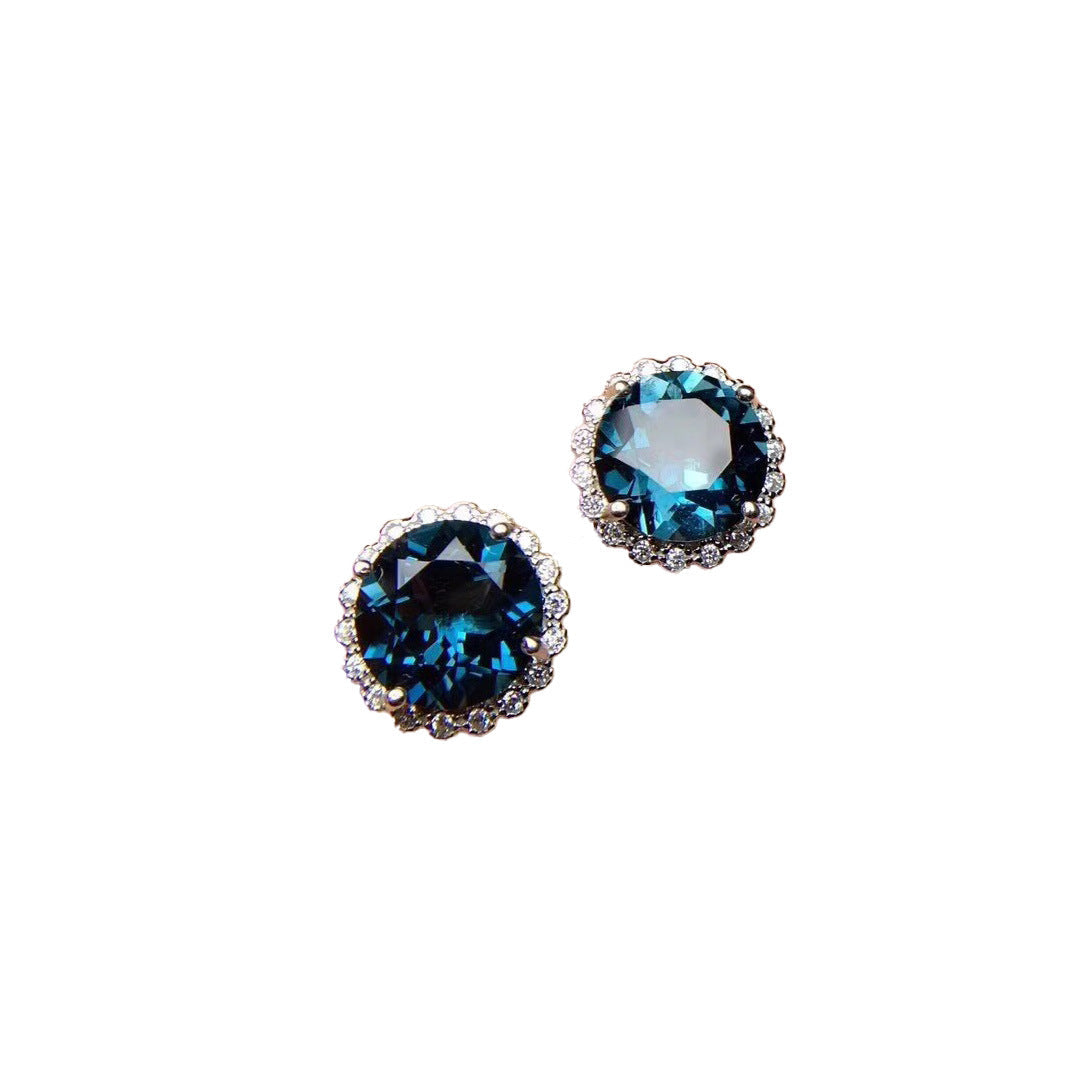 Live Streaming Imitation Sri Lanka Aquamarine Carat Ear Jewelry Set