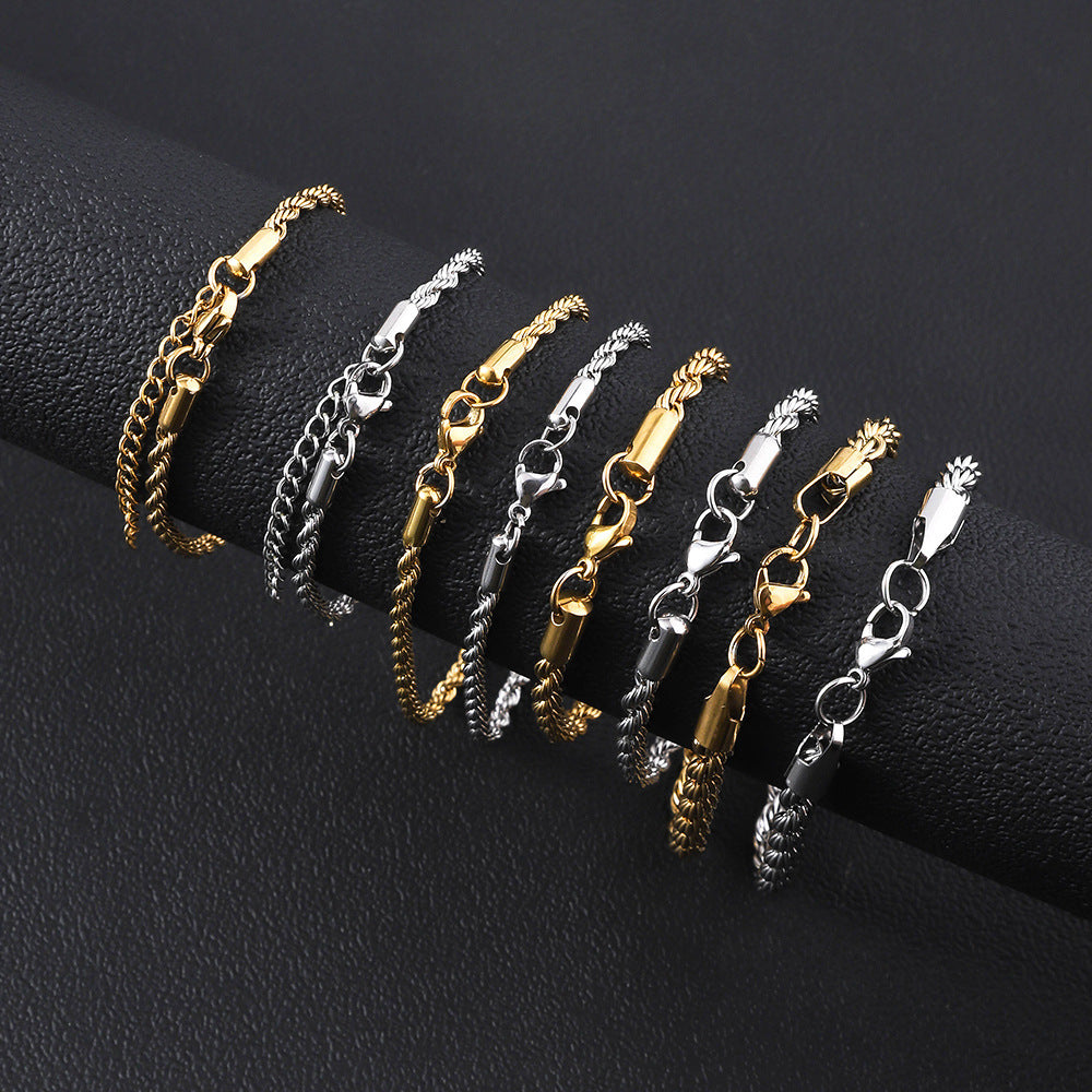 Stainless Steel Chain Cuban Fashion Trendy Cool Handsome Titanium Bracelet