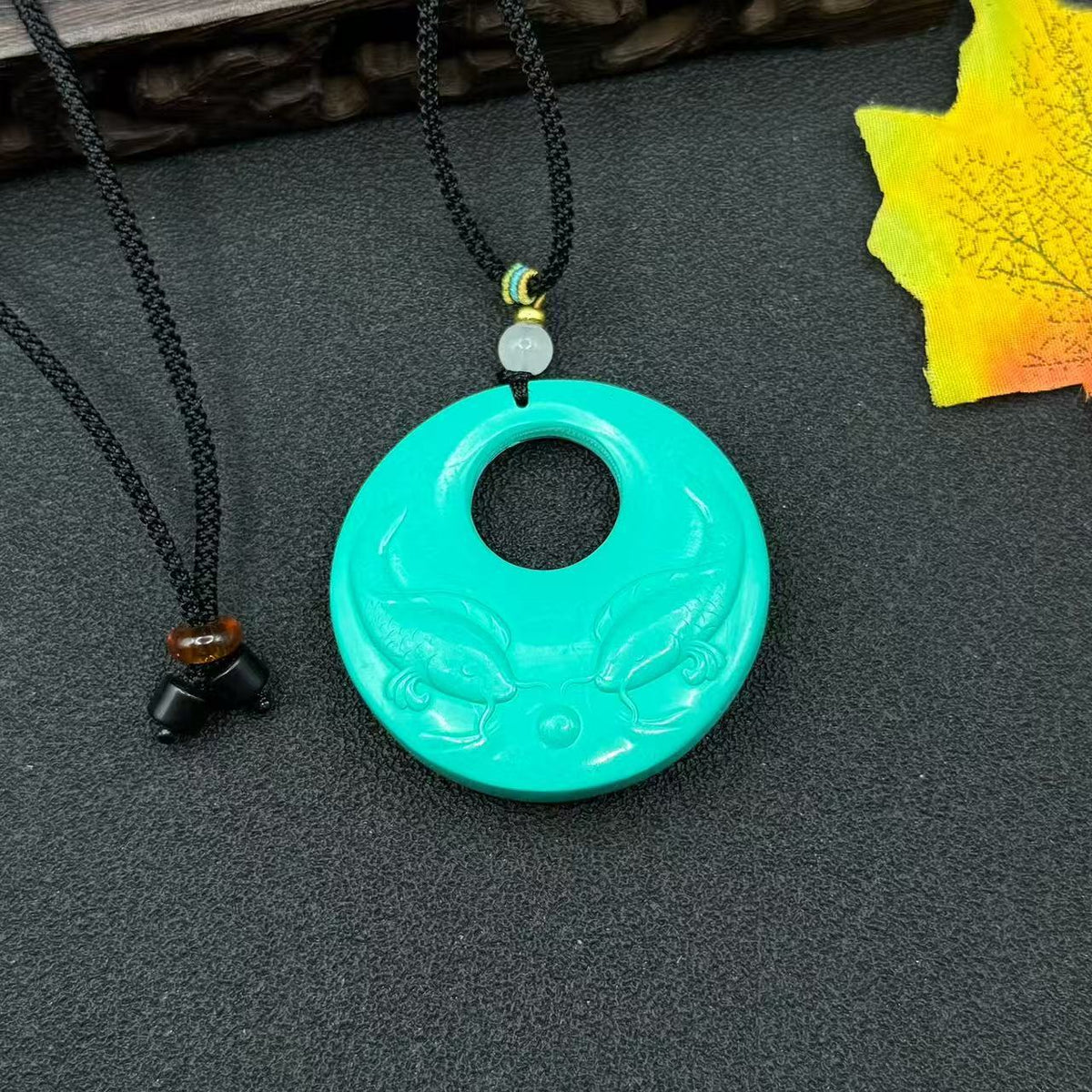 Broadcast Turquoise Magnesite Sculpture Buddha Crafts Ethnic Pendant