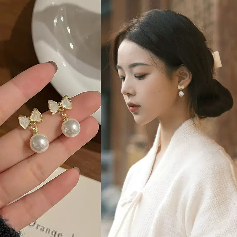 Bow Ear Clip Without Pierced Female Trendy Design High-grade Light Earrings