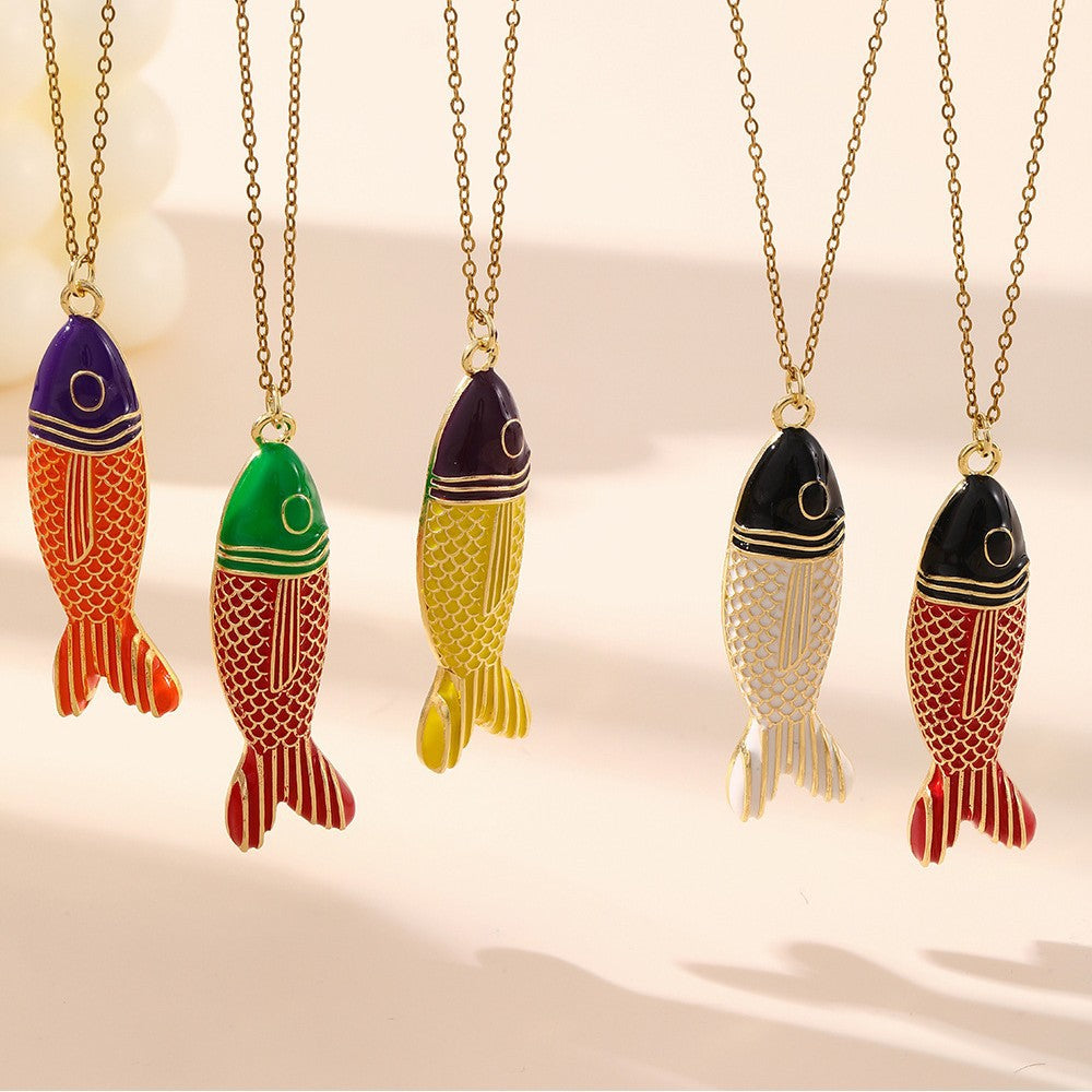 Fashion Bohemian Personalized Fish Winter Red Necklace