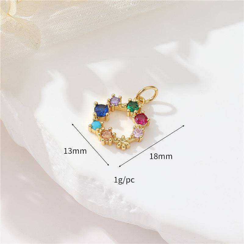 Inlaid Zircon Christmas Tree Clover Love Handmade Pendant