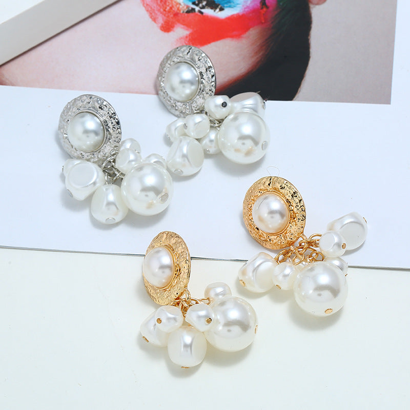 Popular String Of Irregular Size Pearl Earrings