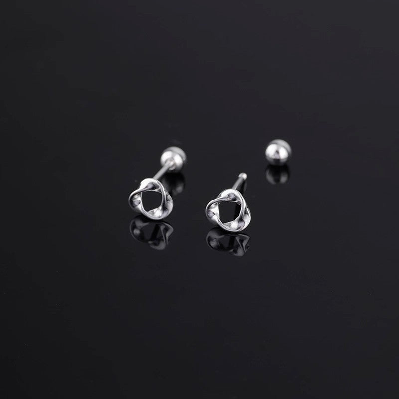 Mobius Strip Small Screw Ear Bone Female Temperament Wild Stud Earrings