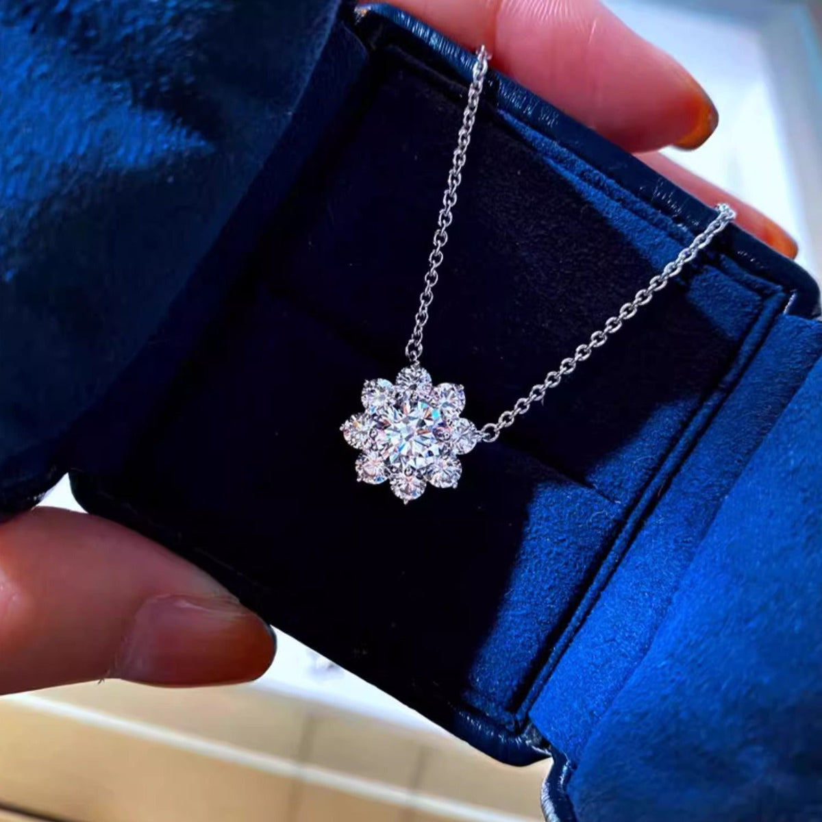 Sunflower Pull Moissanite Ear Live Broadcast Jewelry Set