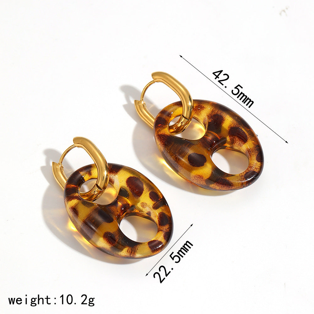 Elegant Resin Graceful Personality Style Amber Jewelry Set
